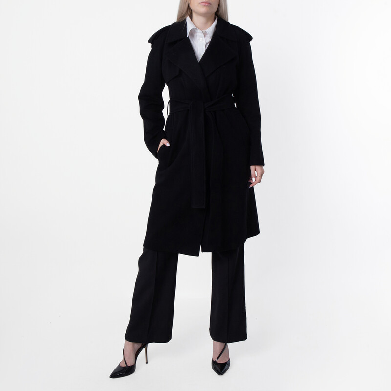 Burberry Cashmere Wrap Belted Trench Coat, Brand Size 4 ( US Size