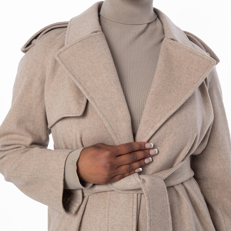 Burberry Cashmere Wrap Belted Trench Coat, Brand Size 4 ( US Size