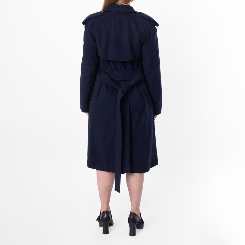 Burberry Cashmere Wrap Belted Trench Coat, Brand Size 6 ( US Size