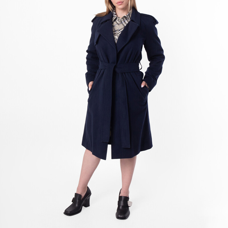 Burberry Cashmere Wrap Belted Trench Coat, Brand Size 6 ( US Size