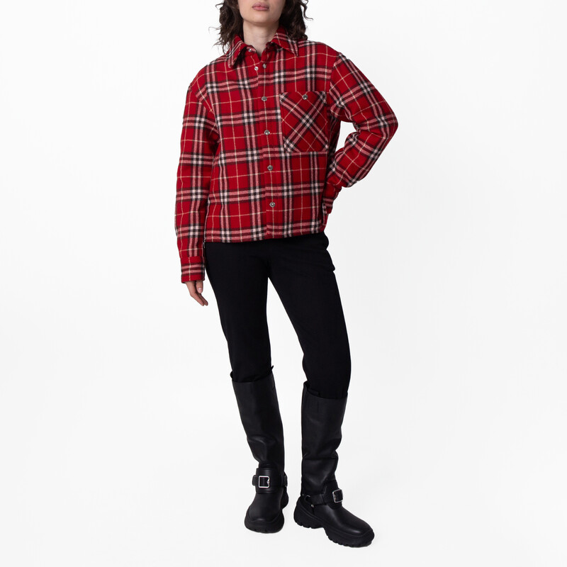 Burberry Casual Check Pattern Wool Shirt, Size Large 8102890