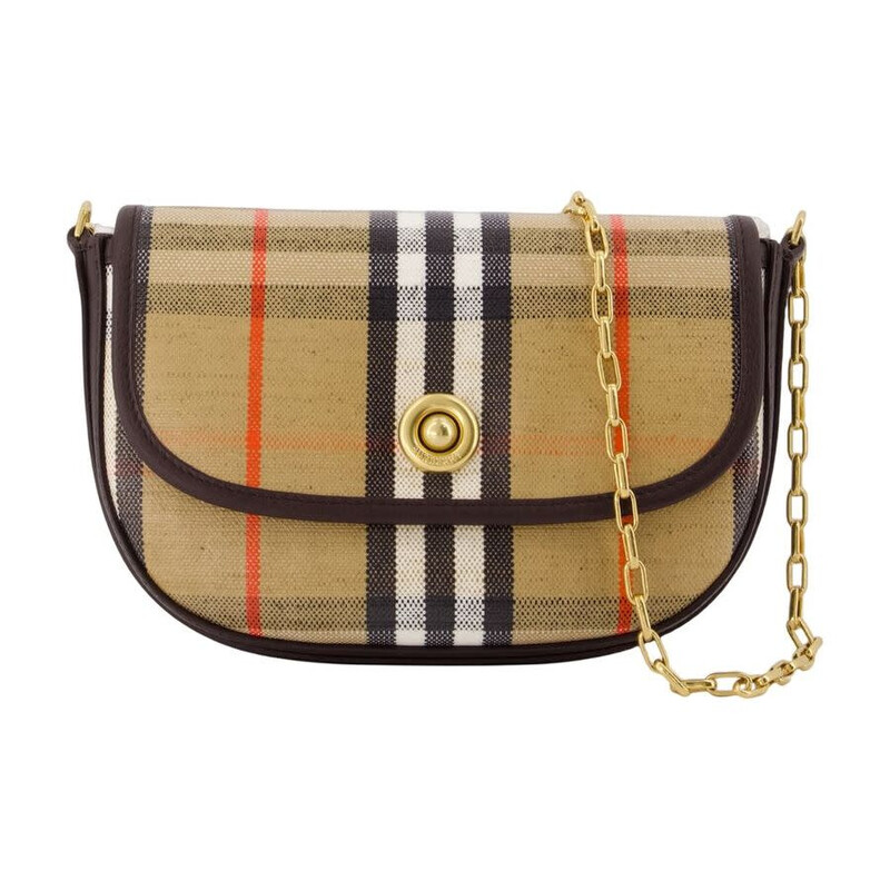 Burberry Check Canvas Crossbody Bag — Beige 8128024 5045762192100