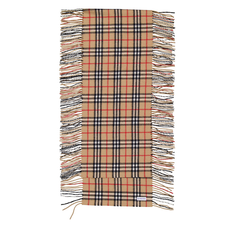 Burberry Check Cashmere Fringed Happy Scarf 8079995 5045704806409