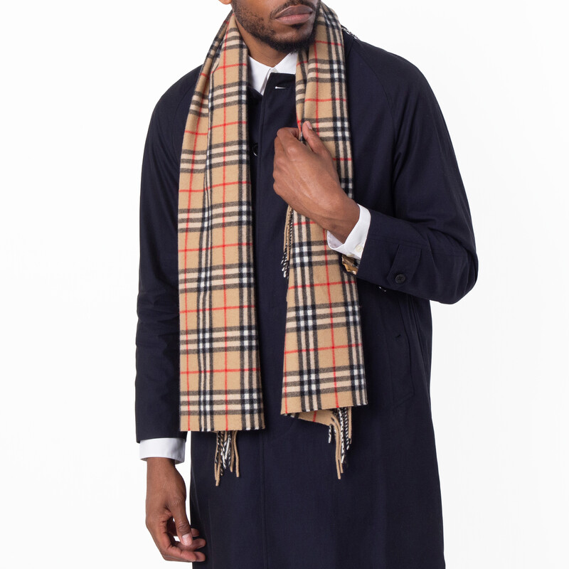 Burberry Check Cashmere Fringed Happy Scarf 8079995 5045704806409
