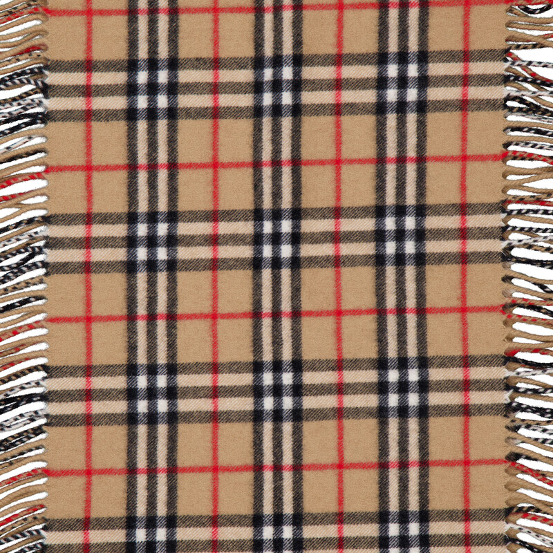 Burberry Check Cashmere Fringed Happy Scarf 8079995 5045704806409