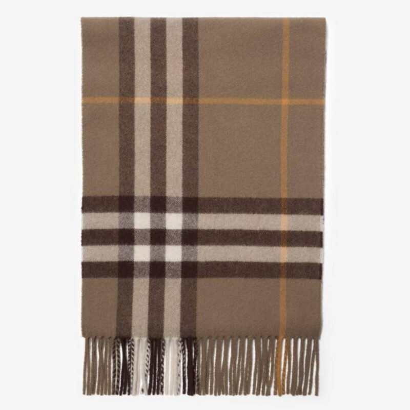 Burberry Check Fringed Cashmere Scarf 8112647 5045760063754 - Jomashop