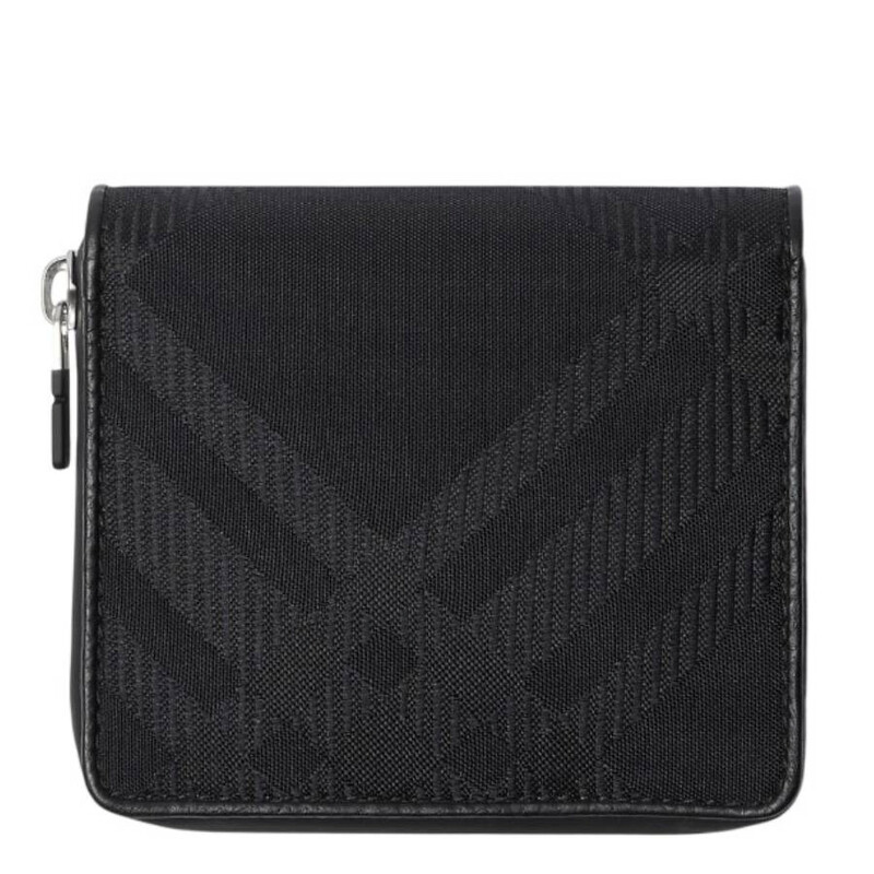 Burberry Check Pattern Jacquard Medium Zip Wallet 8083404