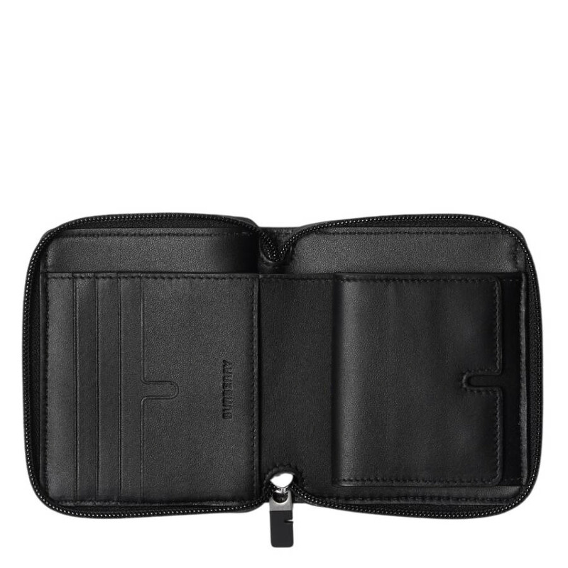 Burberry Check Pattern Jacquard Medium Zip Wallet 8083404