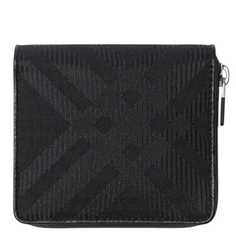 Burberry Check Pattern Jacquard Medium Zip Wallet 8083404