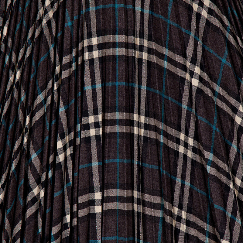 Burberry Check Pleated Midi Skirt, Brand Size 4 ( US Size 2