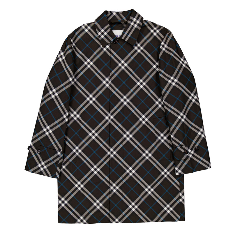 Burberry Check Print Mid-Length Car Coat, Brand Size 50 ( US Size