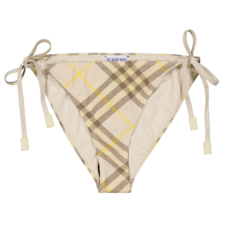 Burberry Check Print Slip-On Bikini Briefs, Size Small 8089889