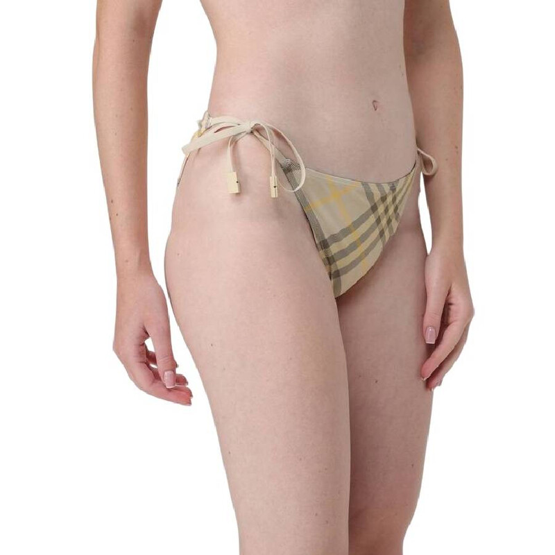 Burberry Check Print Slip-On Bikini Briefs, Size Small 8089889