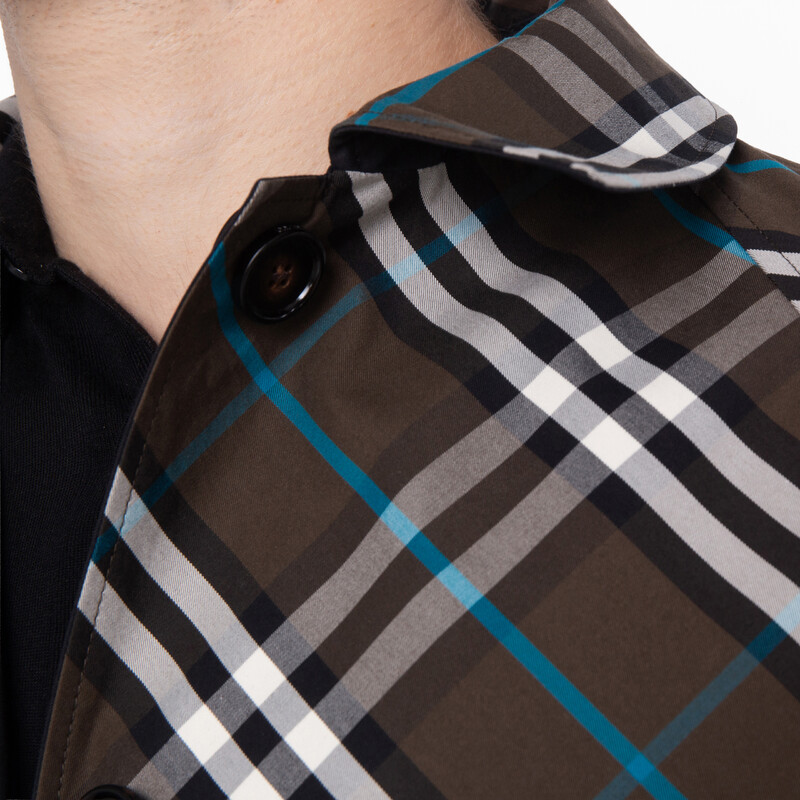 Burberry Check Reversible Gabardine Car Coat, Brand Size 54 ( US