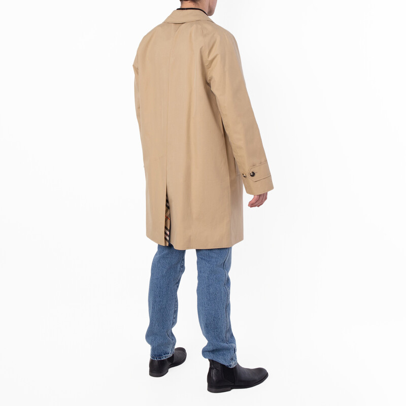Burberry Check Reversible Gabardine Car Coat, Brand Size 48 ( US