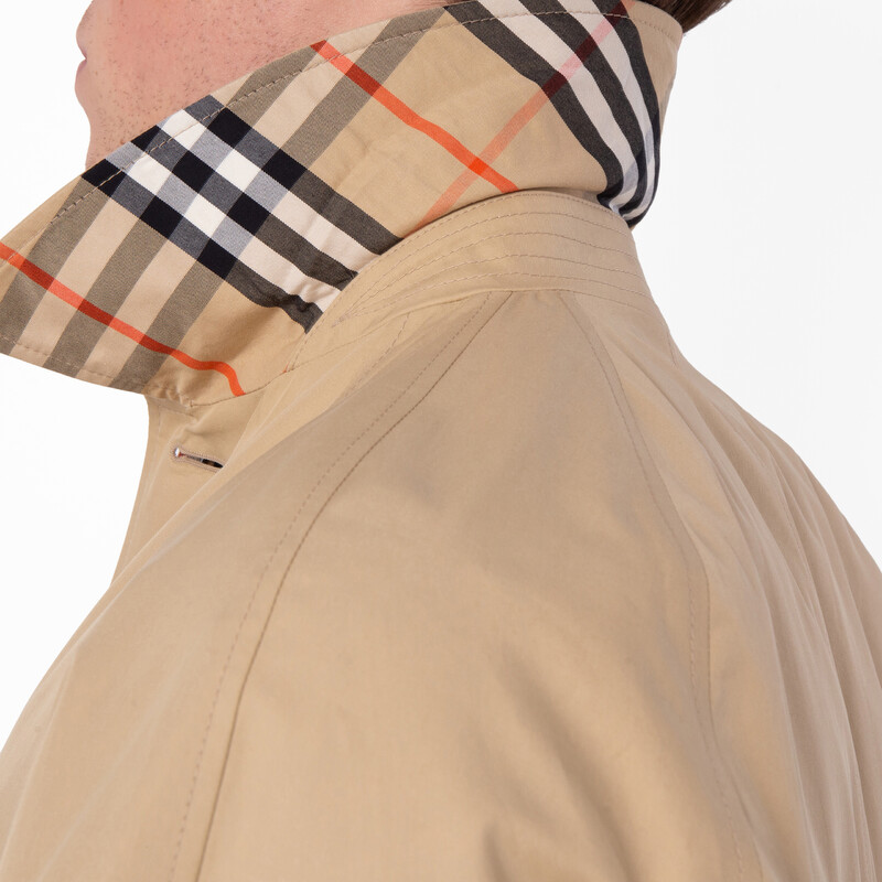 Burberry Check Reversible Gabardine Car Coat, Brand Size 48 ( US
