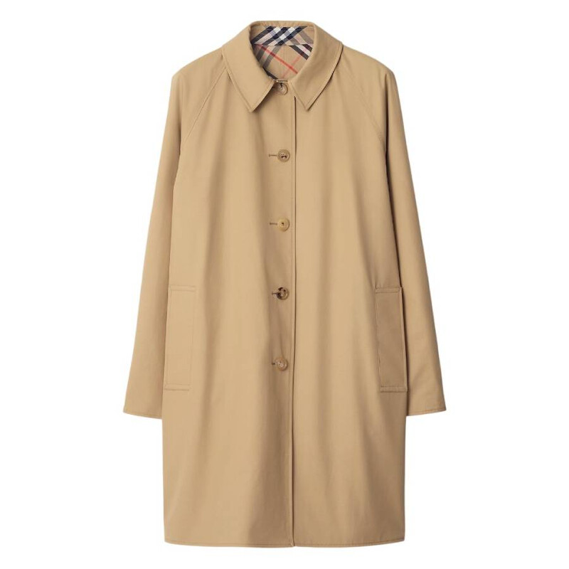 Burberry Check Reversible Gabardine Car Coat, Brand Size 48 ( US
