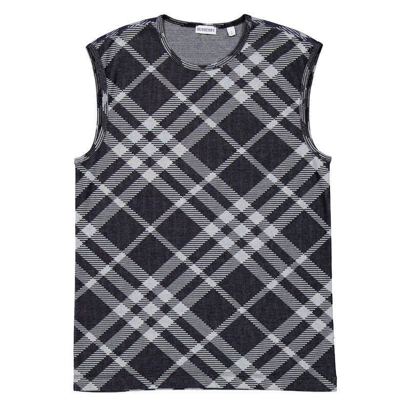 BURBERRY LONDONチェック柄 タンクトップ Mサイズ Burberry Check Stretch Cotton Blend Tank Top, Size Small 8088092