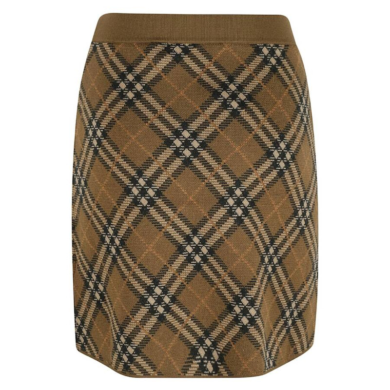 Burberry Check Wool Blend Mini Skirt, Size X-Small 8098671