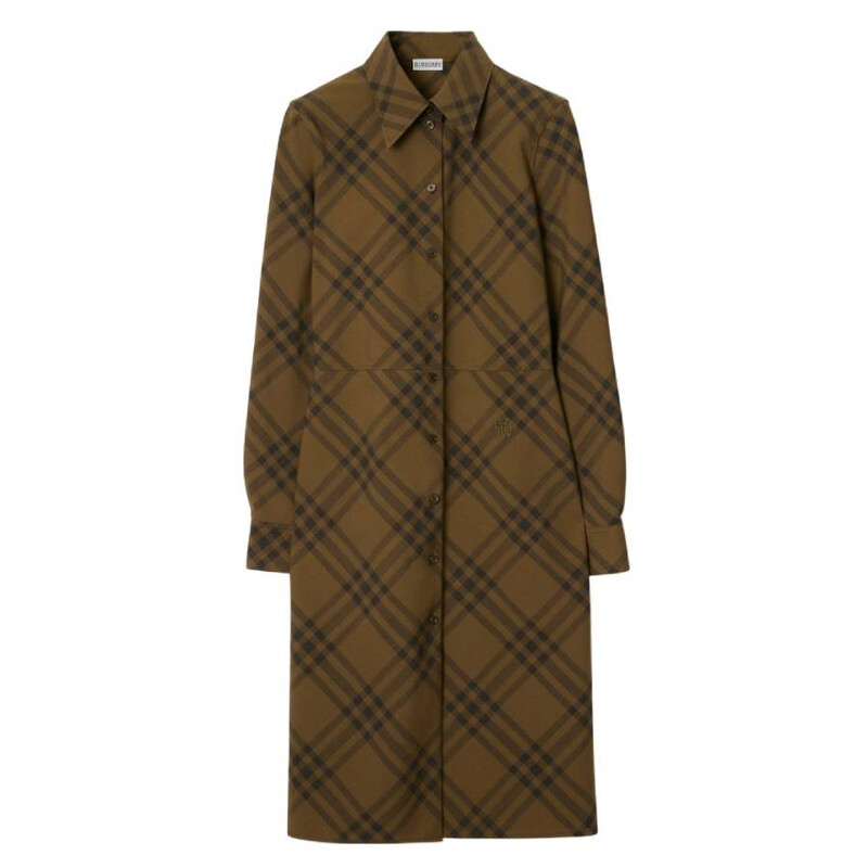 Burberry Check Wool Blend Shirt Dress, Brand Size 10 ( US Size 8