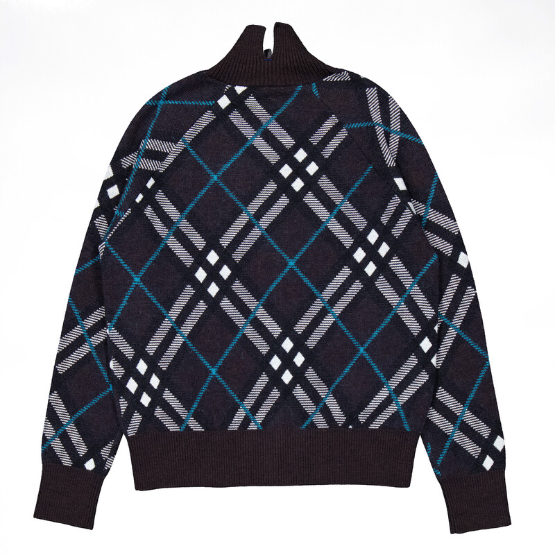 Burberry Check Wool Blend Track Jacket, Size Small 8095083