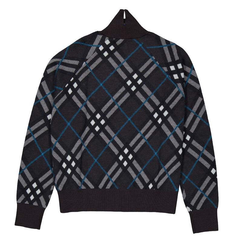 Burberry Check Wool Blend Track Jacket, Size Medium 8095085