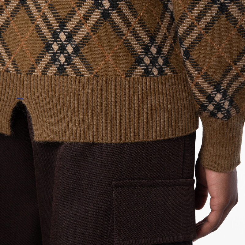 Burberry Check Wool Mohair Blend Sweater, Size Medium 8099622