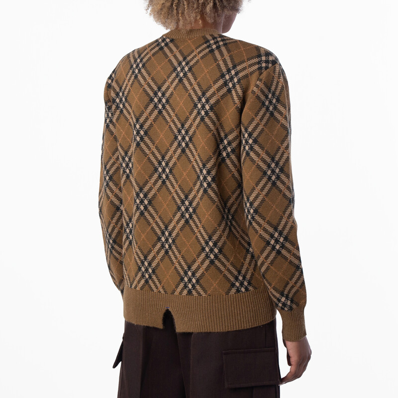 Burberry Check Wool Mohair Blend Sweater, Size Medium 8099622