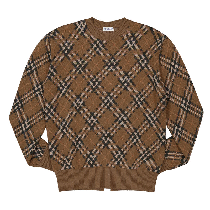 Burberry Check Wool Mohair Blend Sweater, Size Medium 8099622