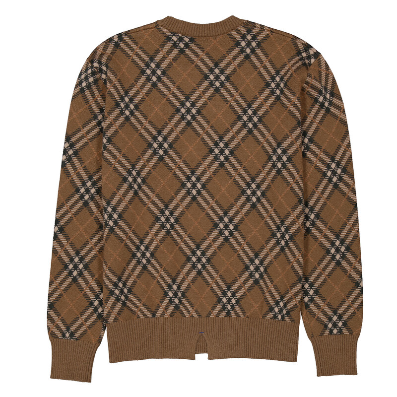 Burberry Check Wool Mohair Blend Sweater, Size Medium 8099622