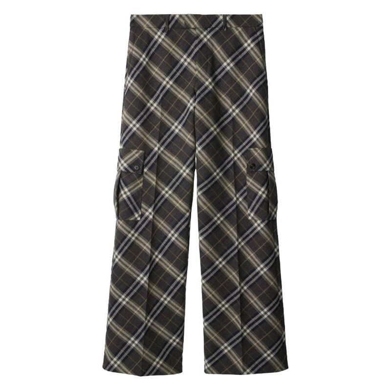 Burberry Check Wool Tailored Trousers, Brand Size 44 ( Waist Size
