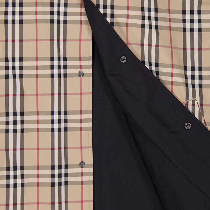 Burberry Checked Reversible Hooded Jacket, Size Large 8074688