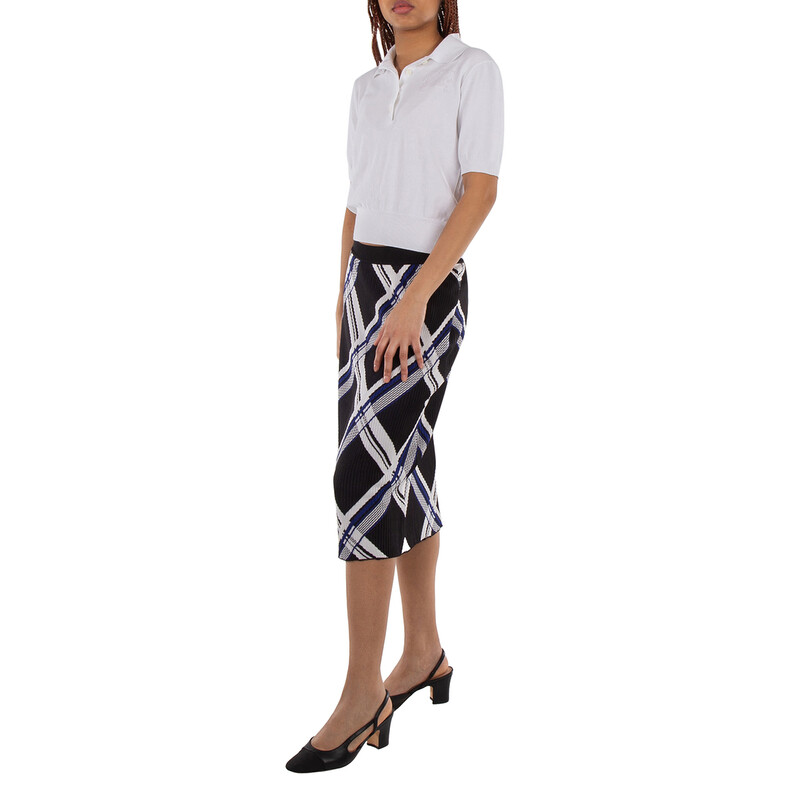 Burberry Checked Silk Skirt, Size Medium 8088868 5045706156878