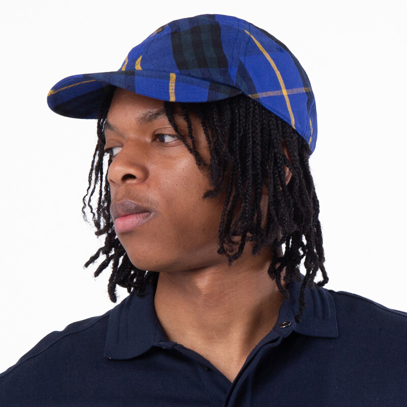 Burberry Checker Linen Baseball Cap, Size Small 8090360