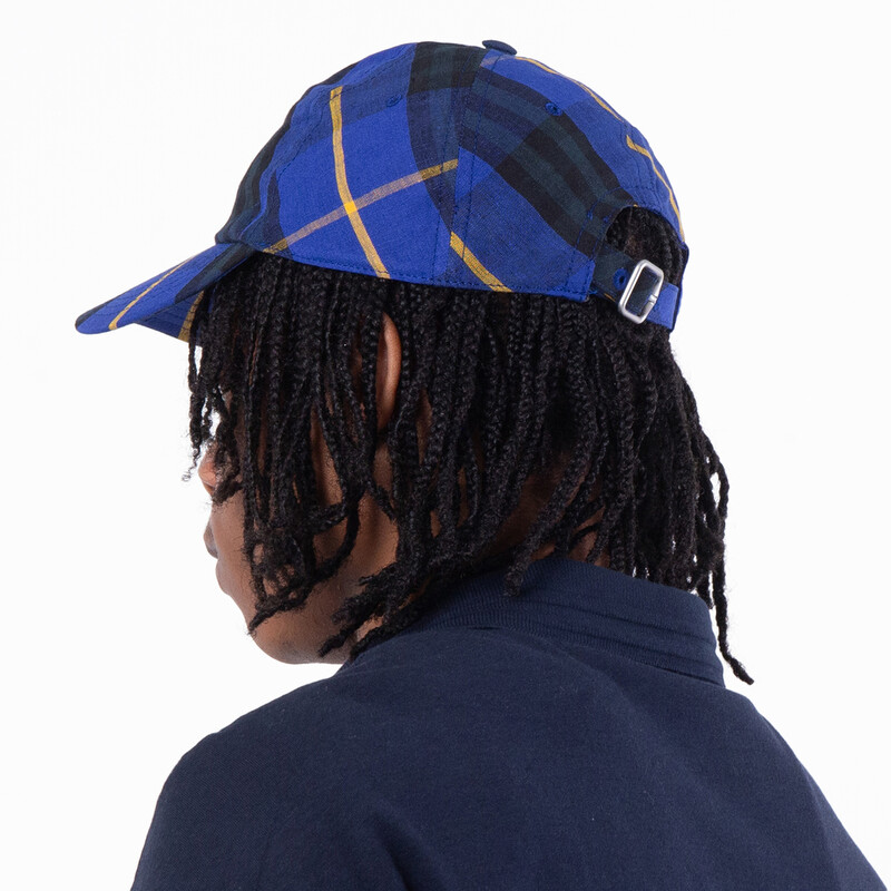Burberry Checker Linen Baseball Cap, Size Small 8090360