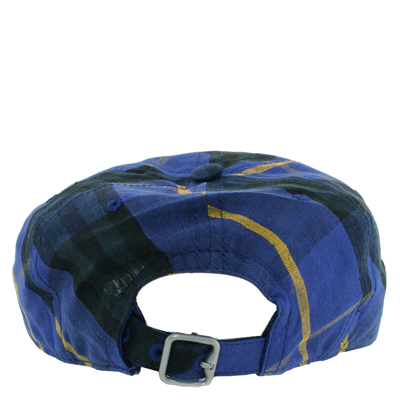 Burberry Checker Linen Baseball Cap, Size Small 8090360