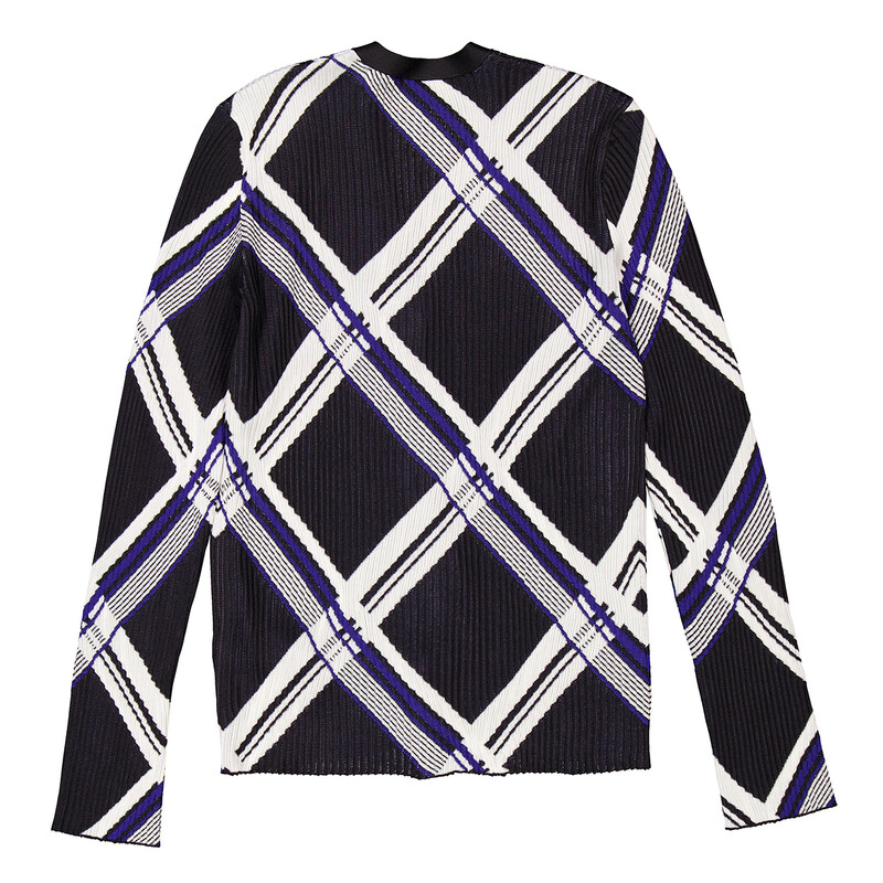 Burberry Check-Jacquard V-Neck Silk Cardigan, Size XX-Small