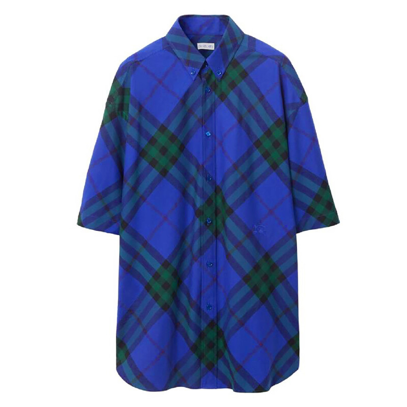 Burberry Check-Pattern Cotton Shirt, Size X-Small 8082902