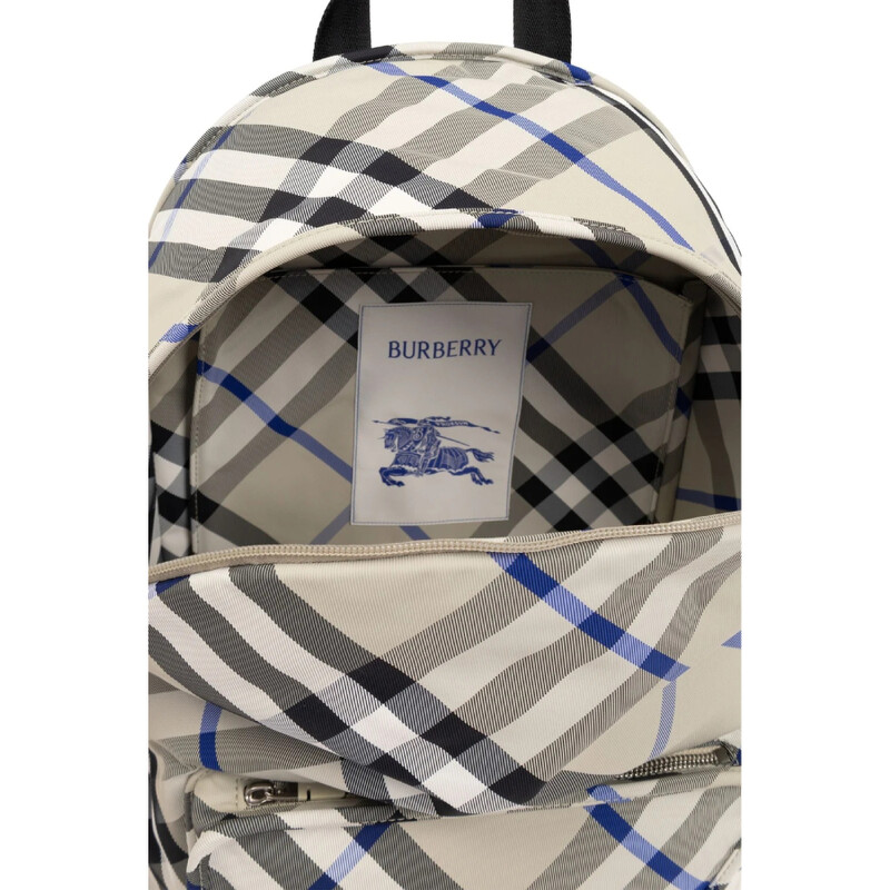 Burberry Check-Printed Zipped Polyamide Backpack 8085322