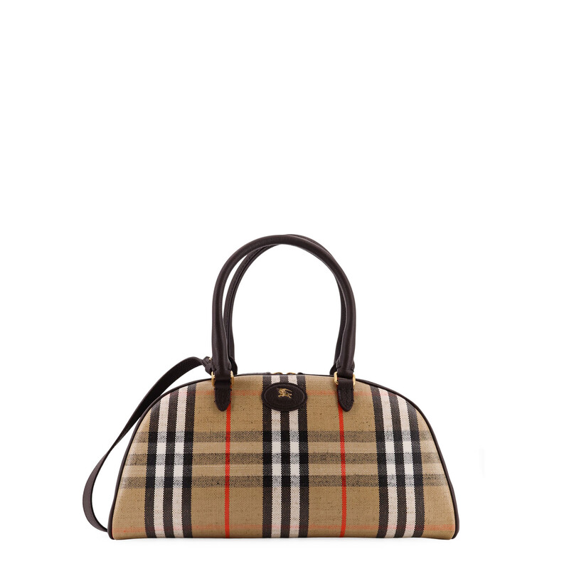 Burberry Coated Canvas Crossbody Bag With Check Pattern 8117522