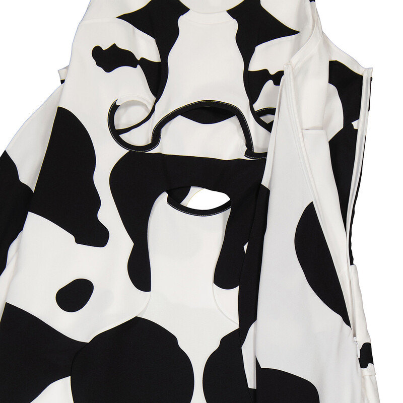 Burberry Cow-Print Pieced Cutout Silk Mini Dress, Brand Size 6 (US Size 4)  8054413 - Clothing - Jomashop