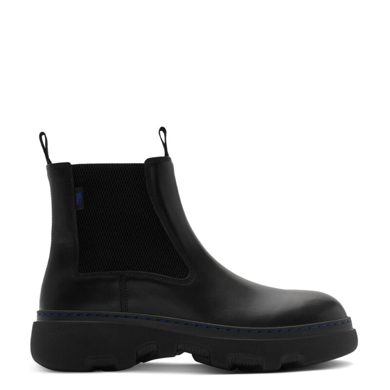 BURBERRY ブラック ブーツカットデニム 38 Burberry Creeper Chelsea Ankle Boots, Brand Size 38 ( US Size 8