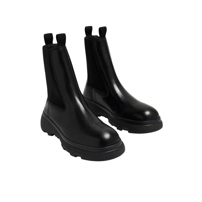 Burberry Creeper Leather Chelsea Boots, Brand Size 45 (US Size 12