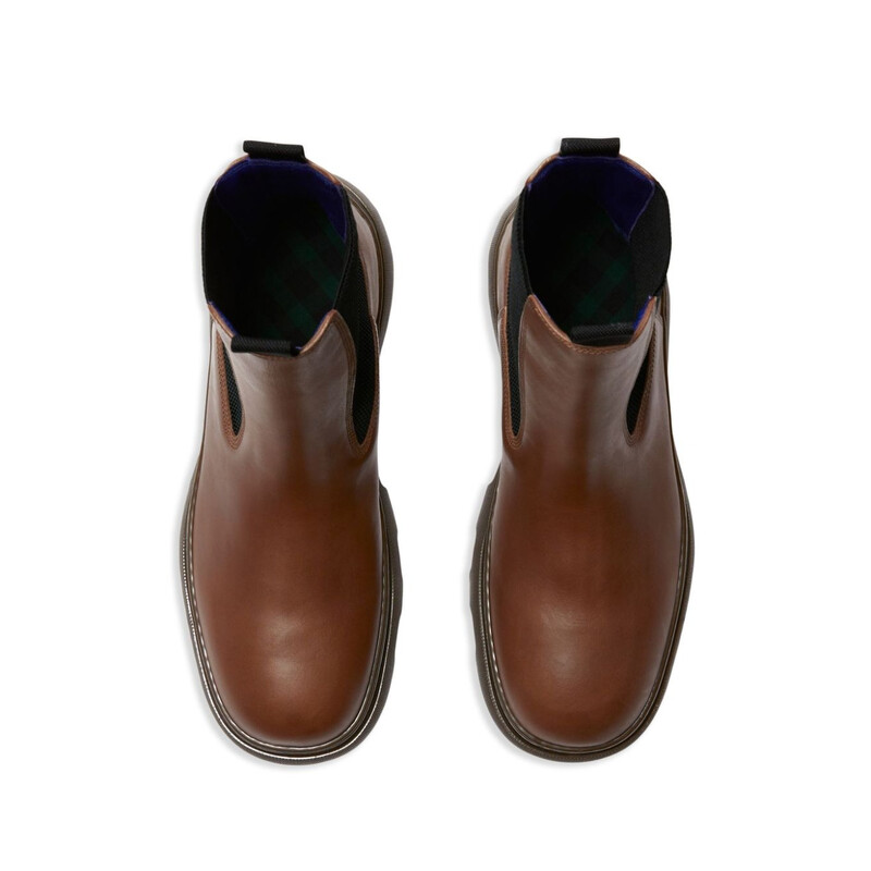 Burberry Creeper Leather Chelsea Boots, Brand Size 40 (US Size 7
