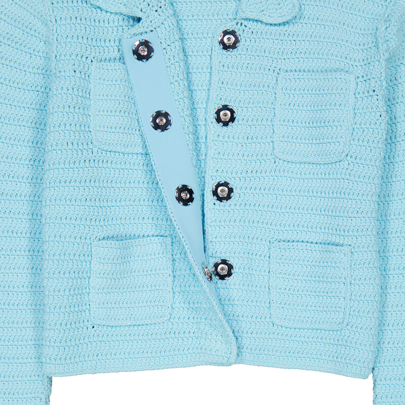 Burberry Crochet Technical Cotton Jacket, Size Small 8071647