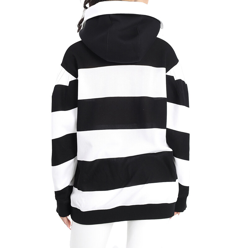 Burberry Cut-out Detail Striped Cotton Hoodie, Size XX-Small