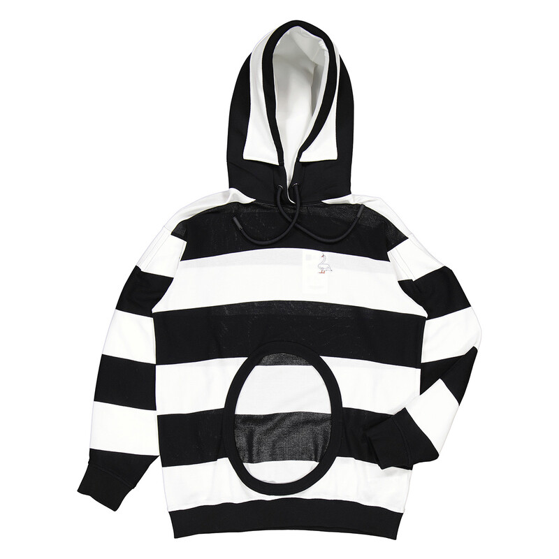Burberry Cut-out Detail Striped Cotton Hoodie, Size XX-Small