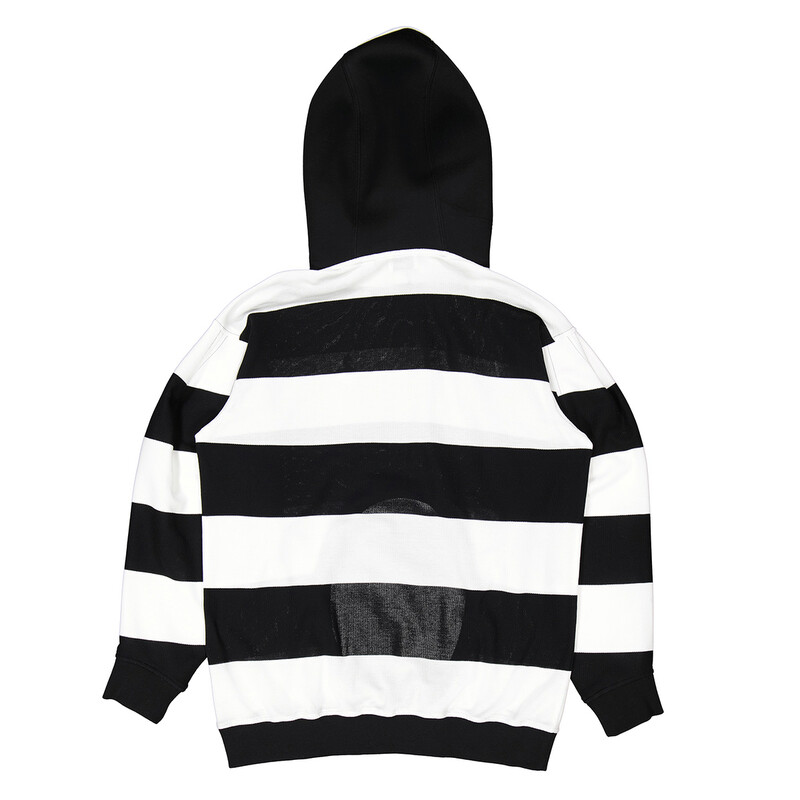 Burberry Cut-out Detail Striped Cotton Hoodie, Size XX-Small
