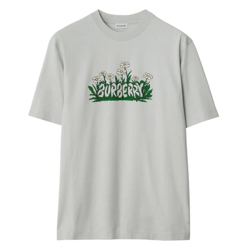 Burberry Daisy Logo Print Cotton T Shirt, Size Medium 8104901