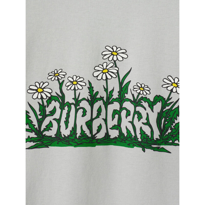 Burberry Daisy Logo Print Cotton T Shirt, Size Medium 8104901